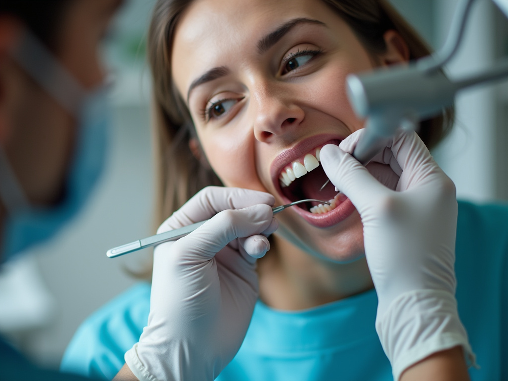Dentist examining mouth — dentures coral springs