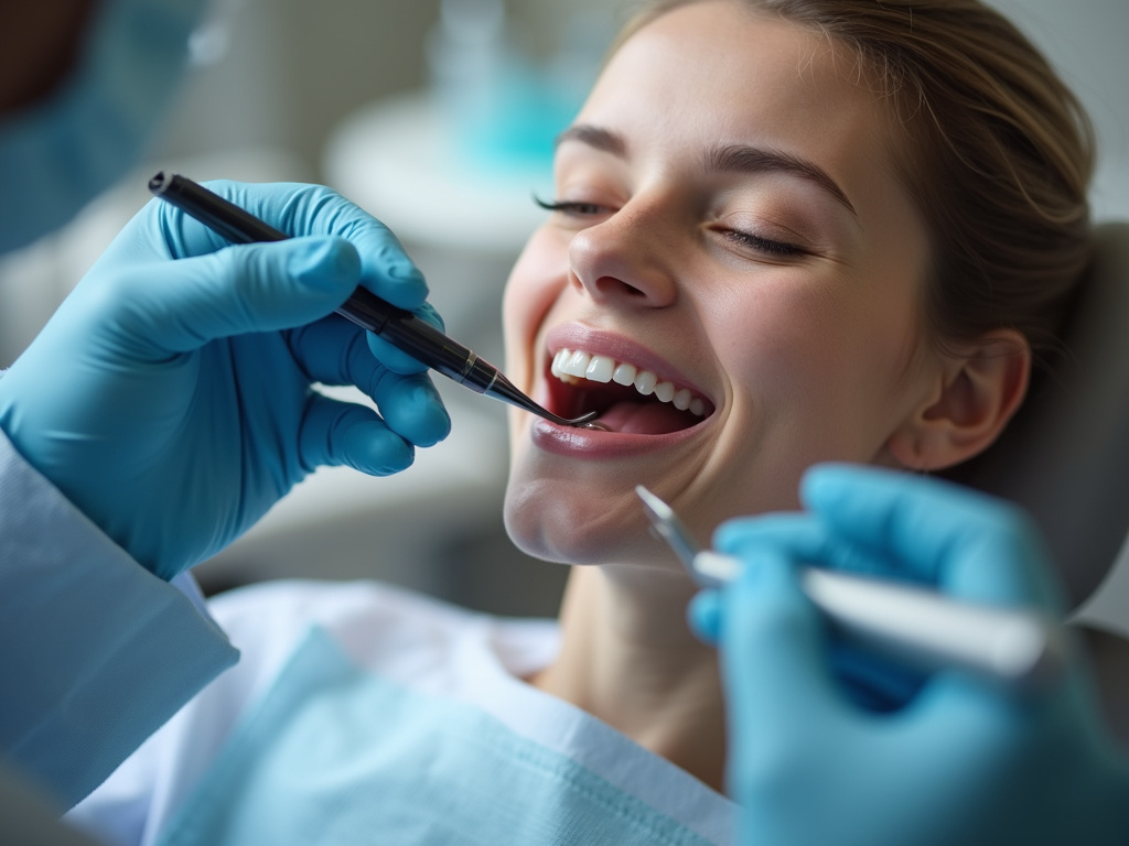 Dentist examining teeth — dental veneers coral springs